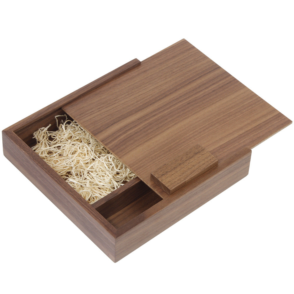 Direct wooden photo album box + wooden USB flash drive for wedding photography 3.0 64GB